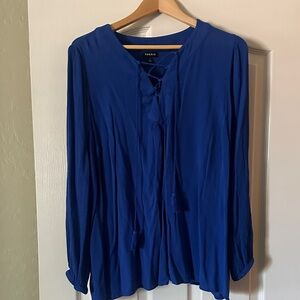 164 Torrid Royal Blue Lace-Up Blouse sz 1 14/16
